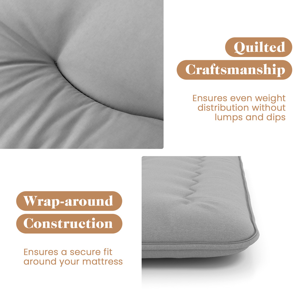 Costway Compact Double Grey Japanese Floor Mattress with Cover and Carry Bag Image 7