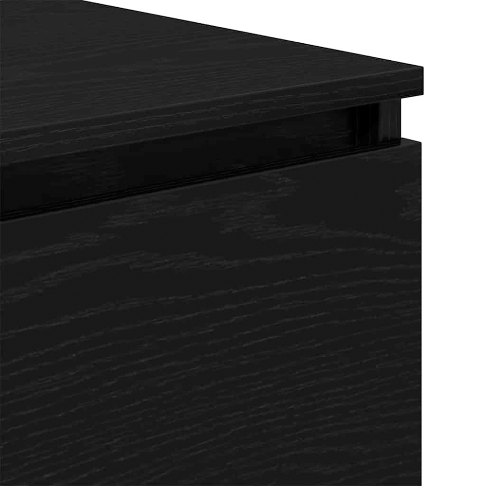 vidaXL 3 Drawer Black Oak Wooden Sideboard Image 8