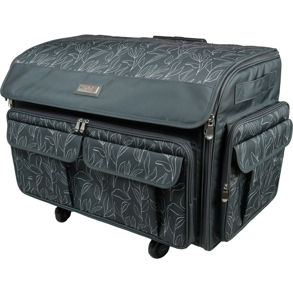 Everything Mary EVM13342-3 Grey Floral Deluxe Rolling Sewing Machine Case 55.9 x 31.8 x 38.1cm Image 2
