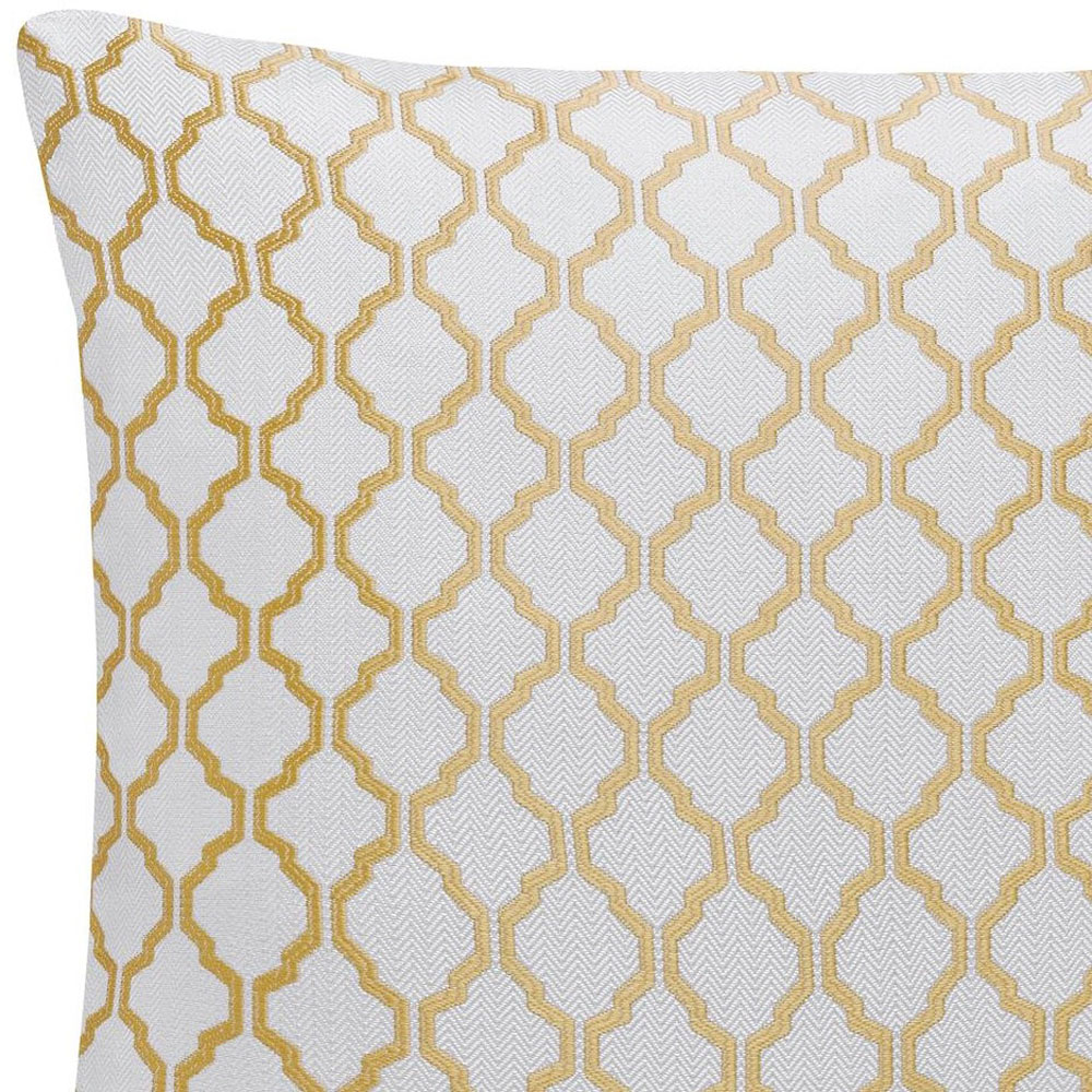 Alan Symonds Ochre Jacquard Weave Geometric Cushion with Polyester Filled Pad 45 x 45cm 4 Pack Image 5