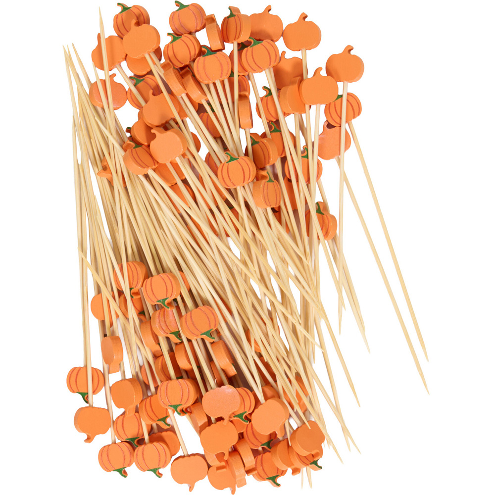 Pack of 100 Ghost or Pumpkin Bamboo Skewers Image 4