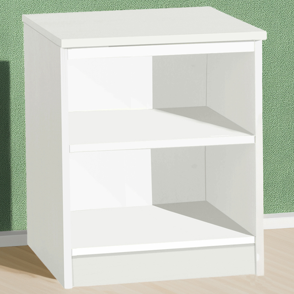 R White Cabinets 2 Shelf White Desk Height Wide Bookcase Image 1