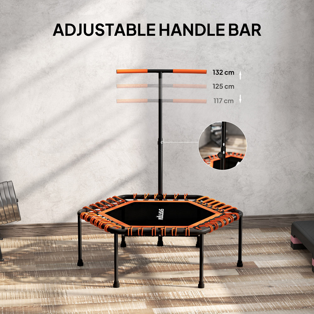 SPORTNOW 3.7ft Orange Trampoline with Adjustable Handle and LED Lights Image 6
