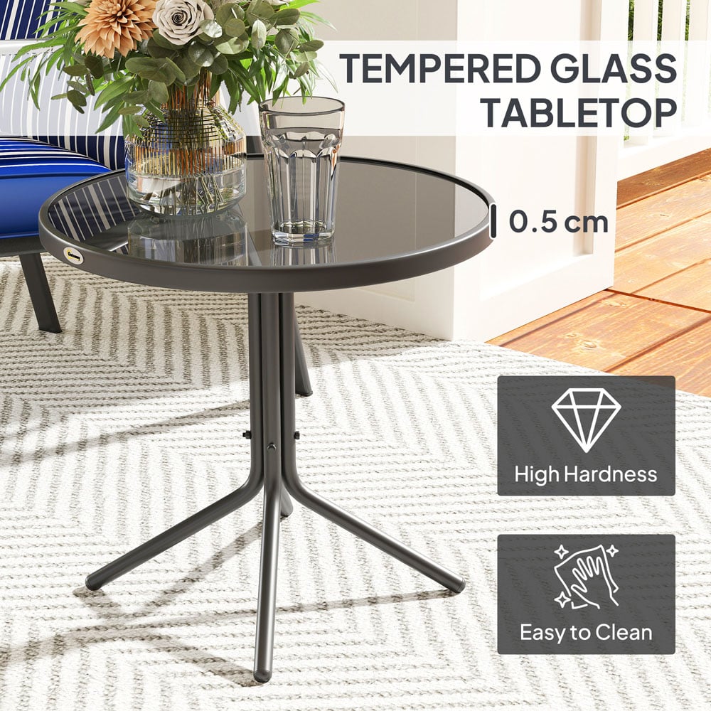 Outsunny 2 Seater Blue Recliner Garden Chair Set Image 6