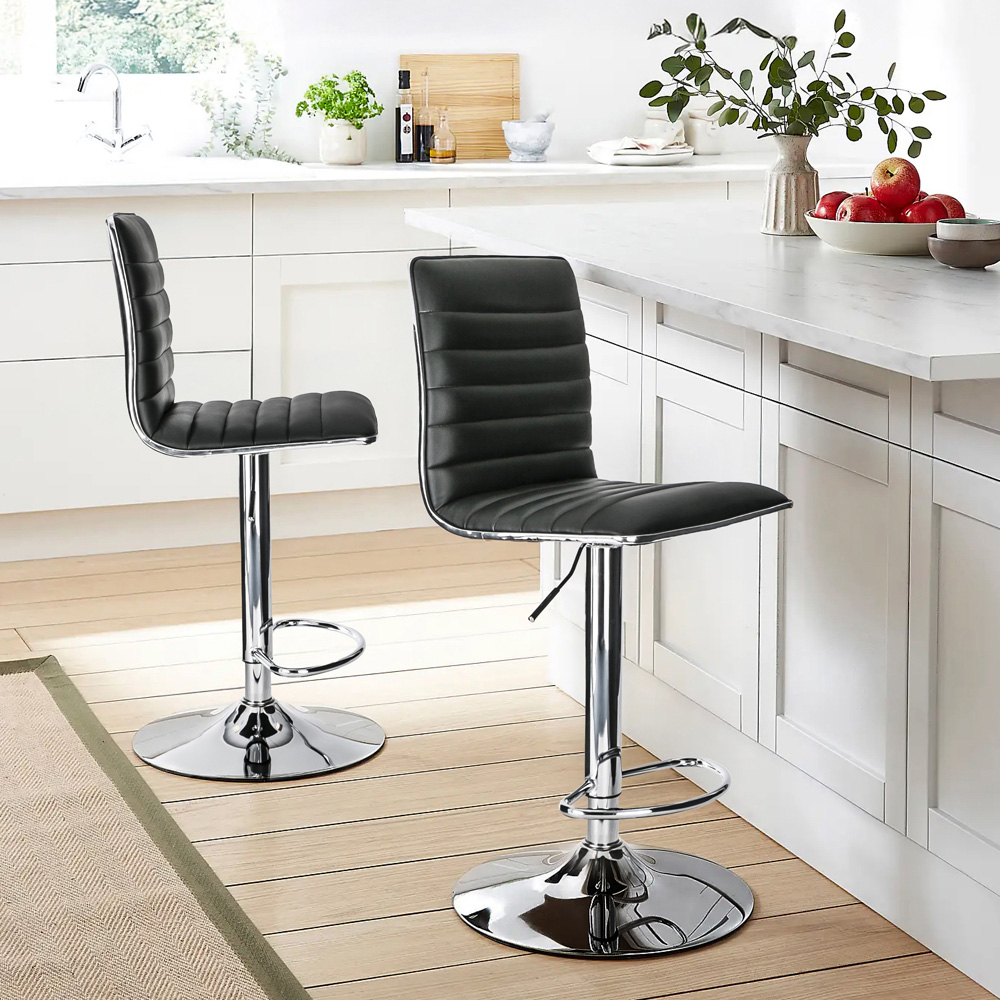 Dorel Colby Black High Back PU Barstool Image 6