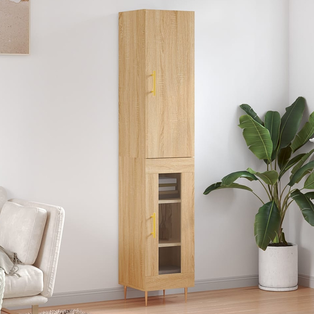 vidaXL 2 Door Sonoma Oak Highboard Image 1
