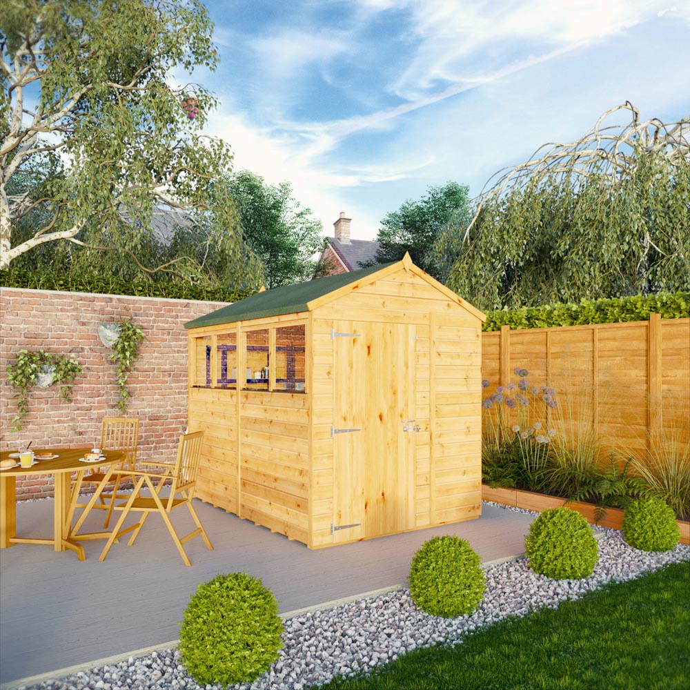 Mercia Woodsman 8 x 6ft Shiplap Glass Apex Shed Image 2