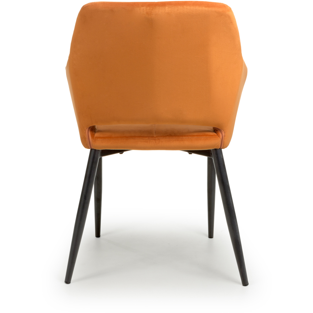 Nero Set of 2 Burnt Orange Brushed Velvet Dining Chair Image 3