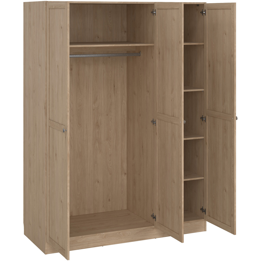 Florence Brande 3 Door Jackson Hickory Oak Wardrobe Image 5