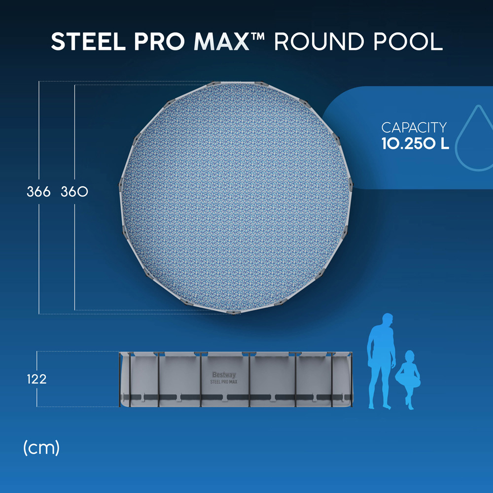 Bestway Steel Pro Frame Paddling Pool 12ft x 48 inch Image 9