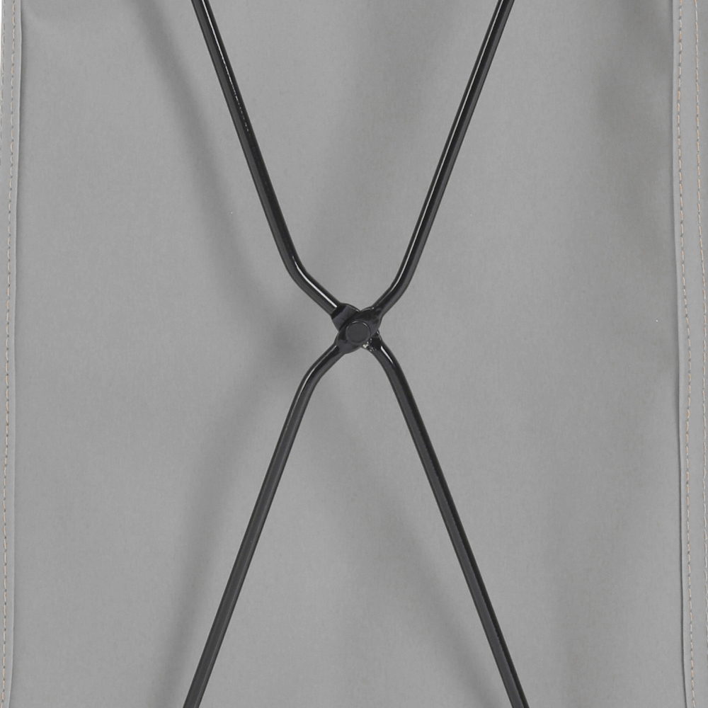 Living and Home Grey Metal Frame PU Leather Collapsible Laundry Basket with Lid Image 5