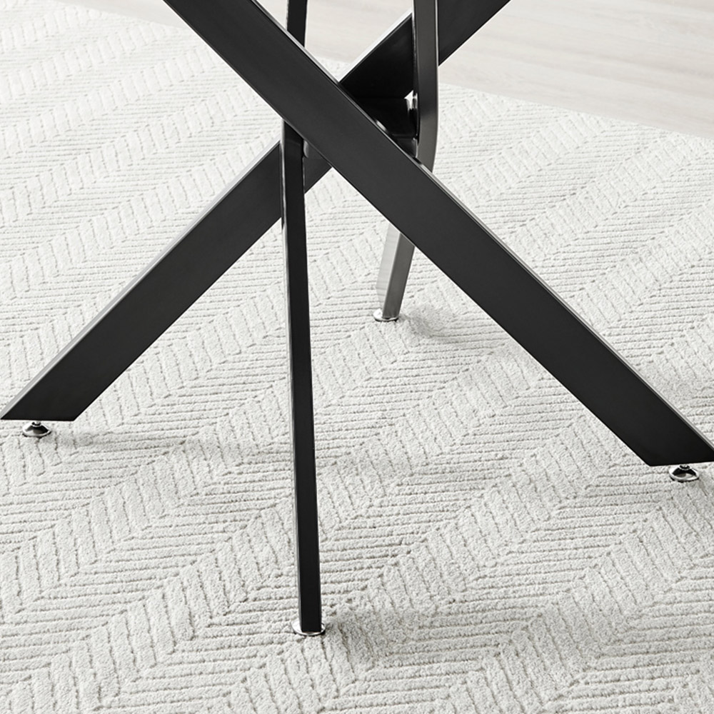 Furniturebox Arona 4 Seater Round Dining Table Concrete and Black Image 5