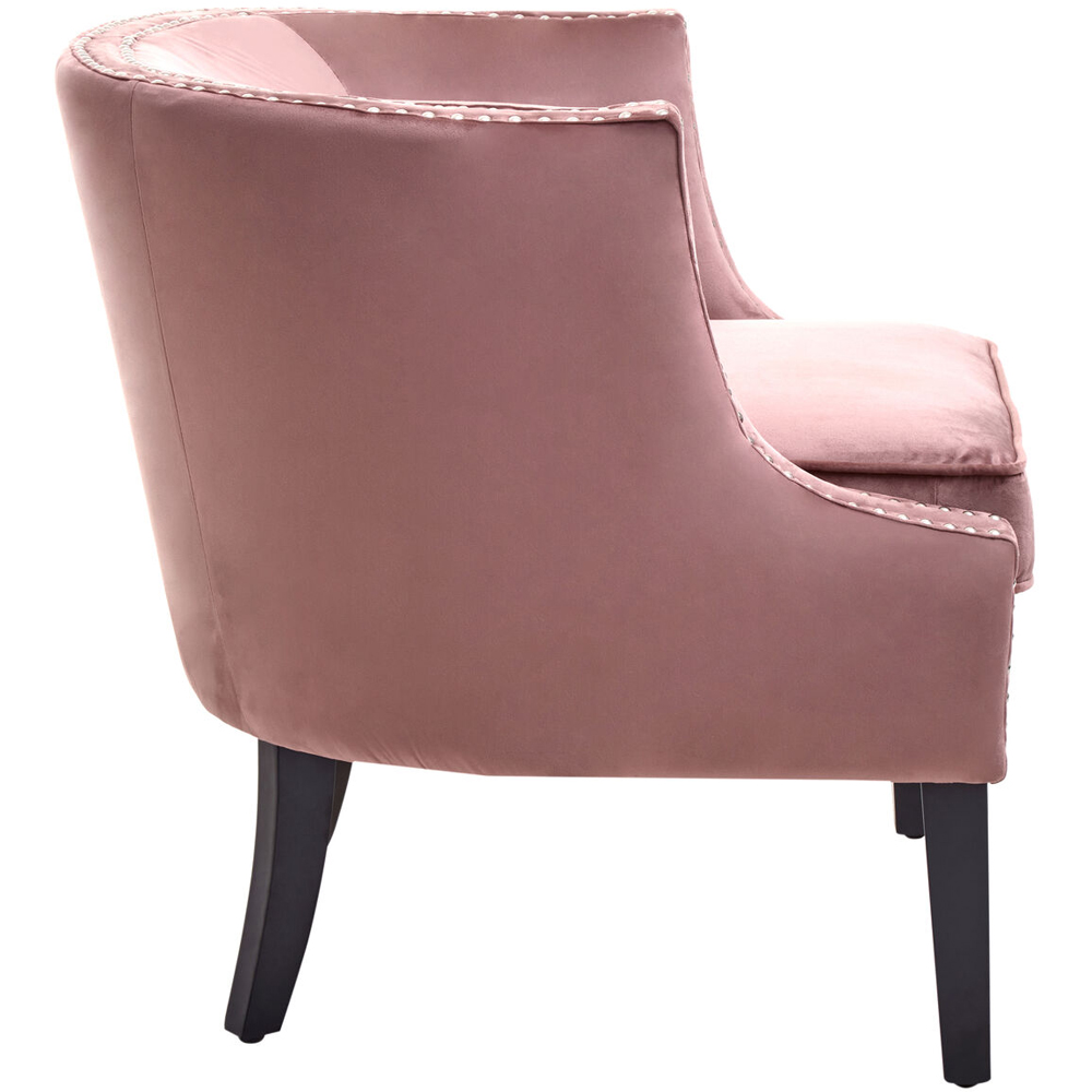 Premier Housewares Larissa Pink Velvet Studded Chair Image 4