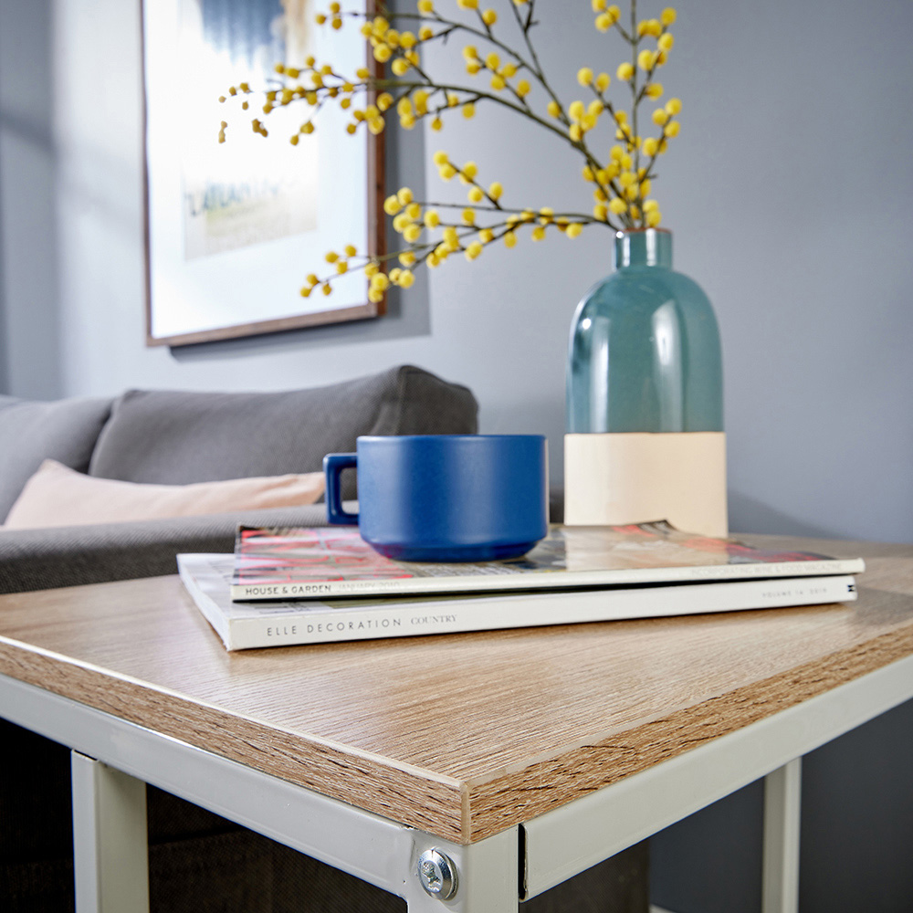 Home Source Urban Grey and Oak Effect Side Table Image 3