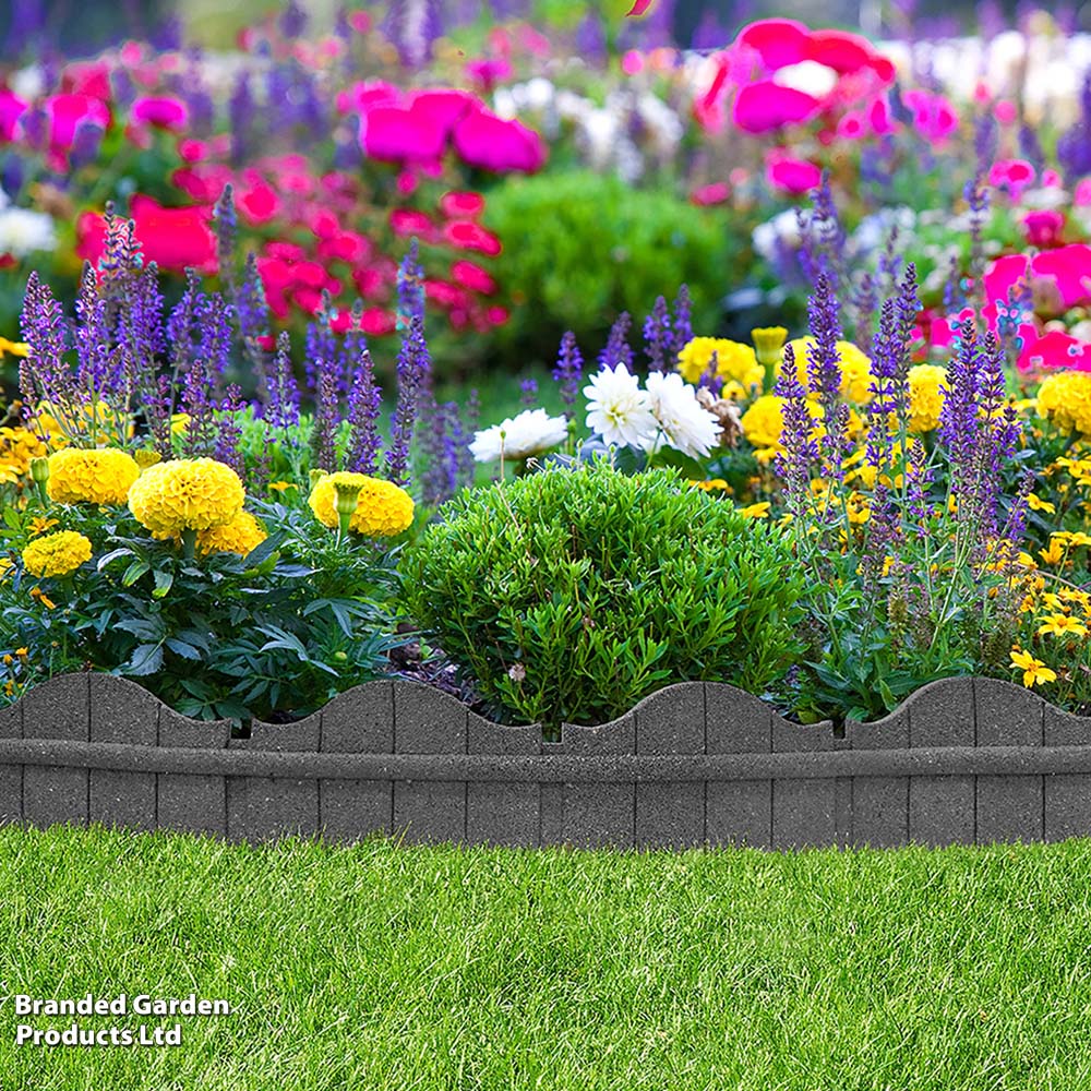 Garden Gear 15 x 120cm Grey Ultra Curve Carolina Garden Border Edging Image 2