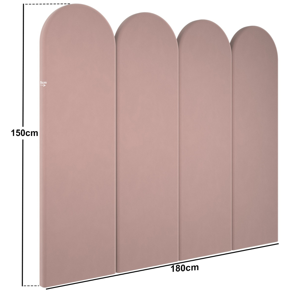 Solace+Co Cirrus Pink Velvet Headboard Panel 4 Pack Image 5