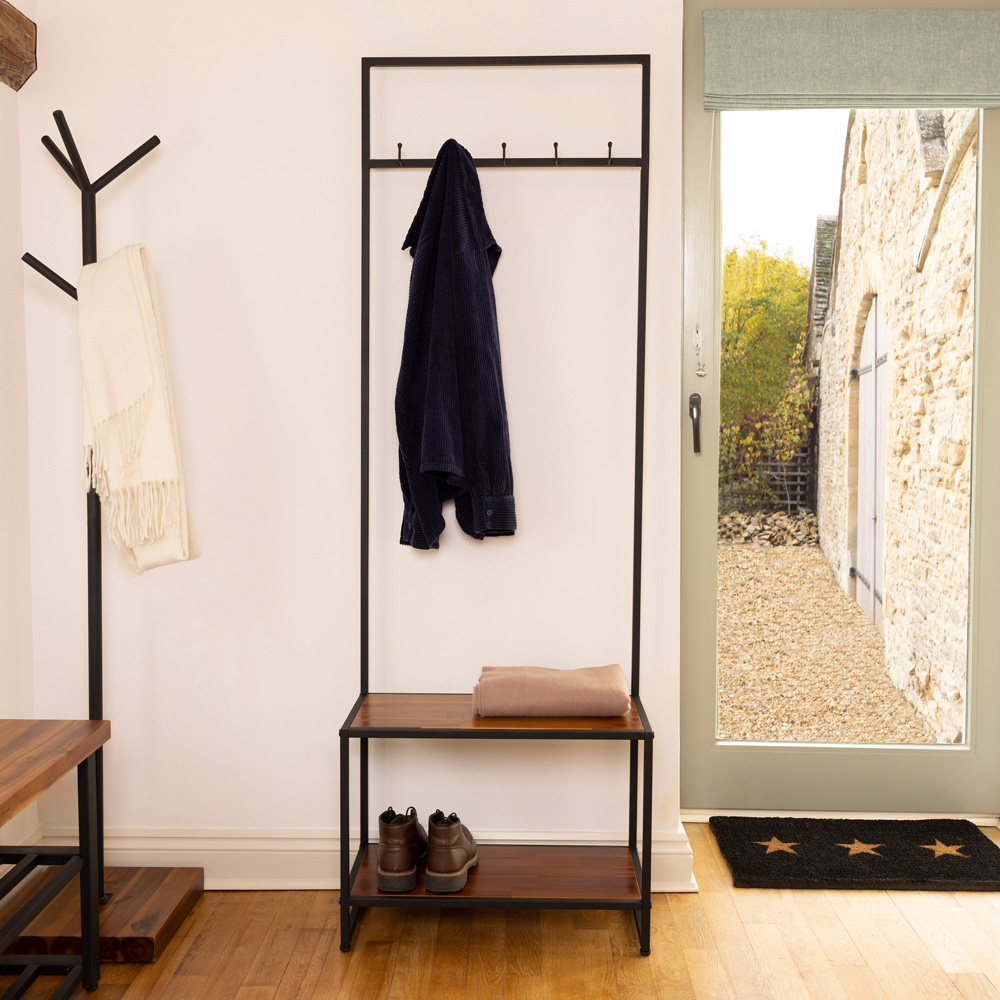 Charles Bentley Coat Rack with Shoe Tidy Image 6