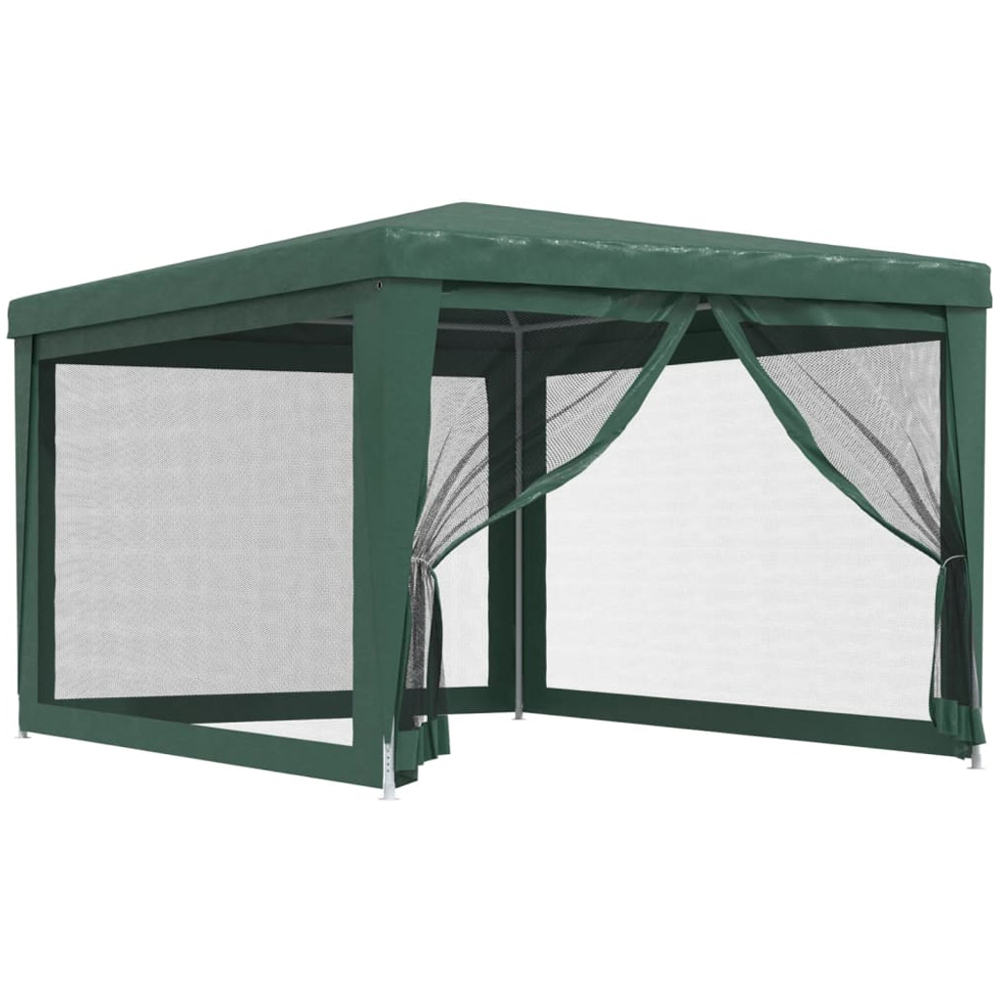vidaXL 3 x 4m Green Party Tent with 4 Mesh Sidewalls Image 2