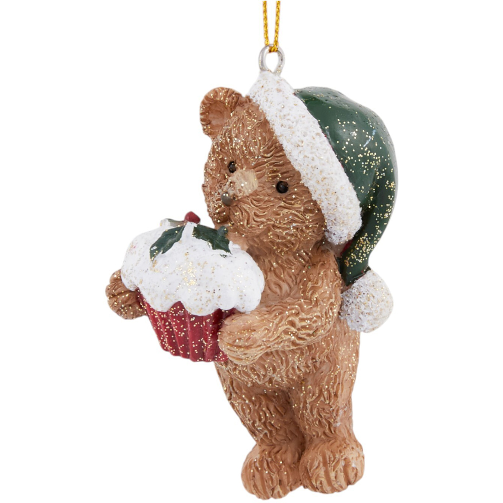 Traditional Festive Bear Hanging Decoration Image 2