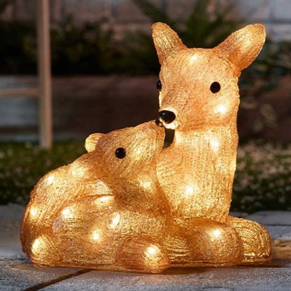Marco Paul LED Doe and Fawn Ornament Image 1
