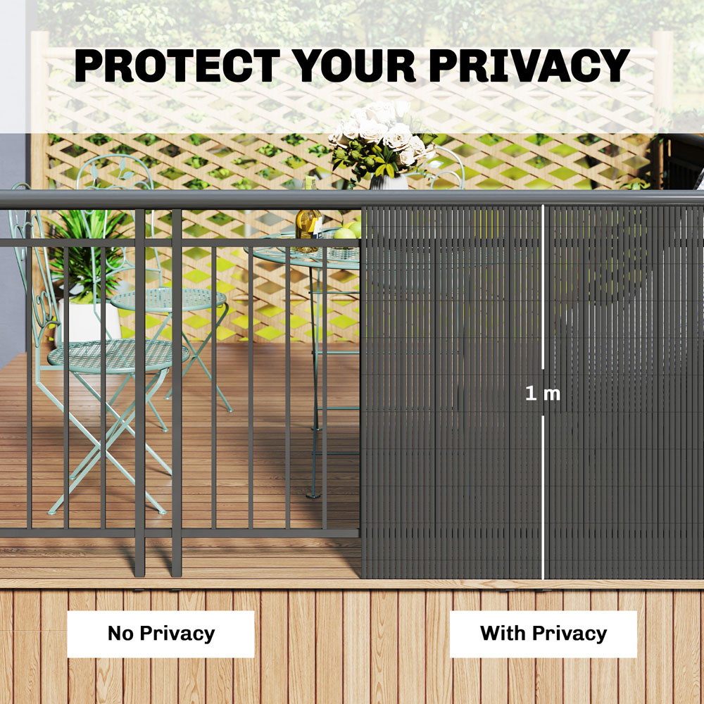 Outsunny Grey Plastic 3 x 16.5ft 2 Pack Windbreak Privacy Screening Fence Image 5