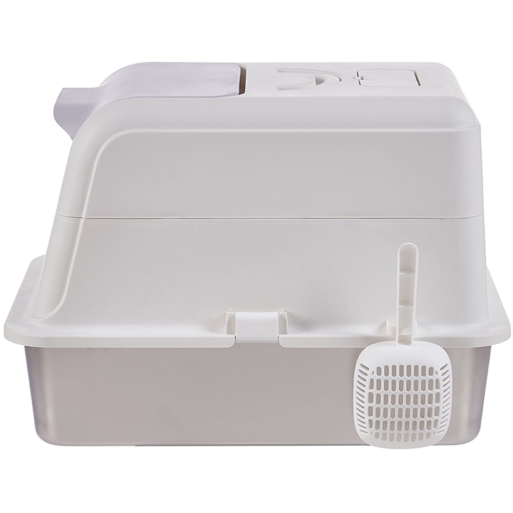 H&O Direct Stainless Steel Anti Splash Cat Litter Box 42 x 41 x 24cm Image 4