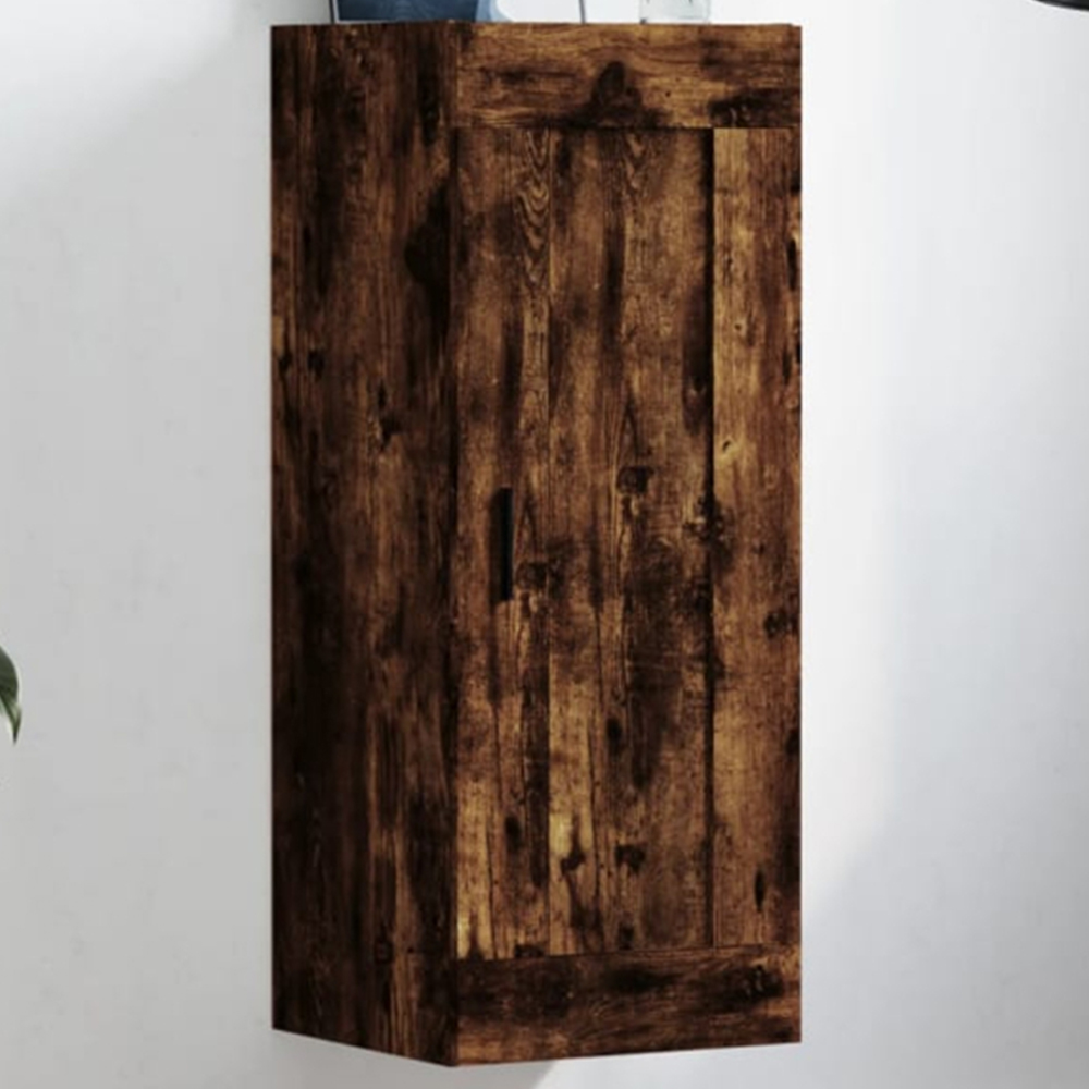 vidaXL Single Door Smoked Oak Wall Mounted Cabinet Image 1