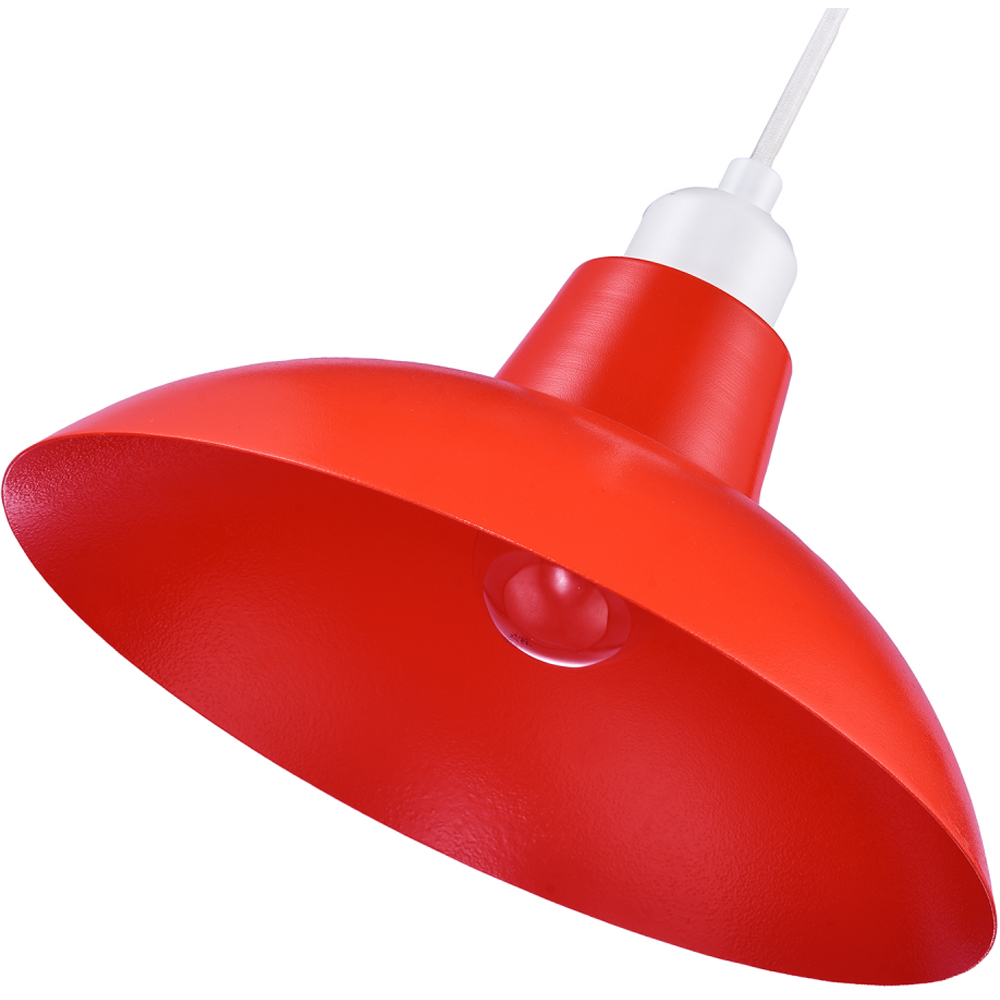 Happy Homewares Industrial Retro Design Matt Vibrant Red Curved Metal Pendant Shade Image 5