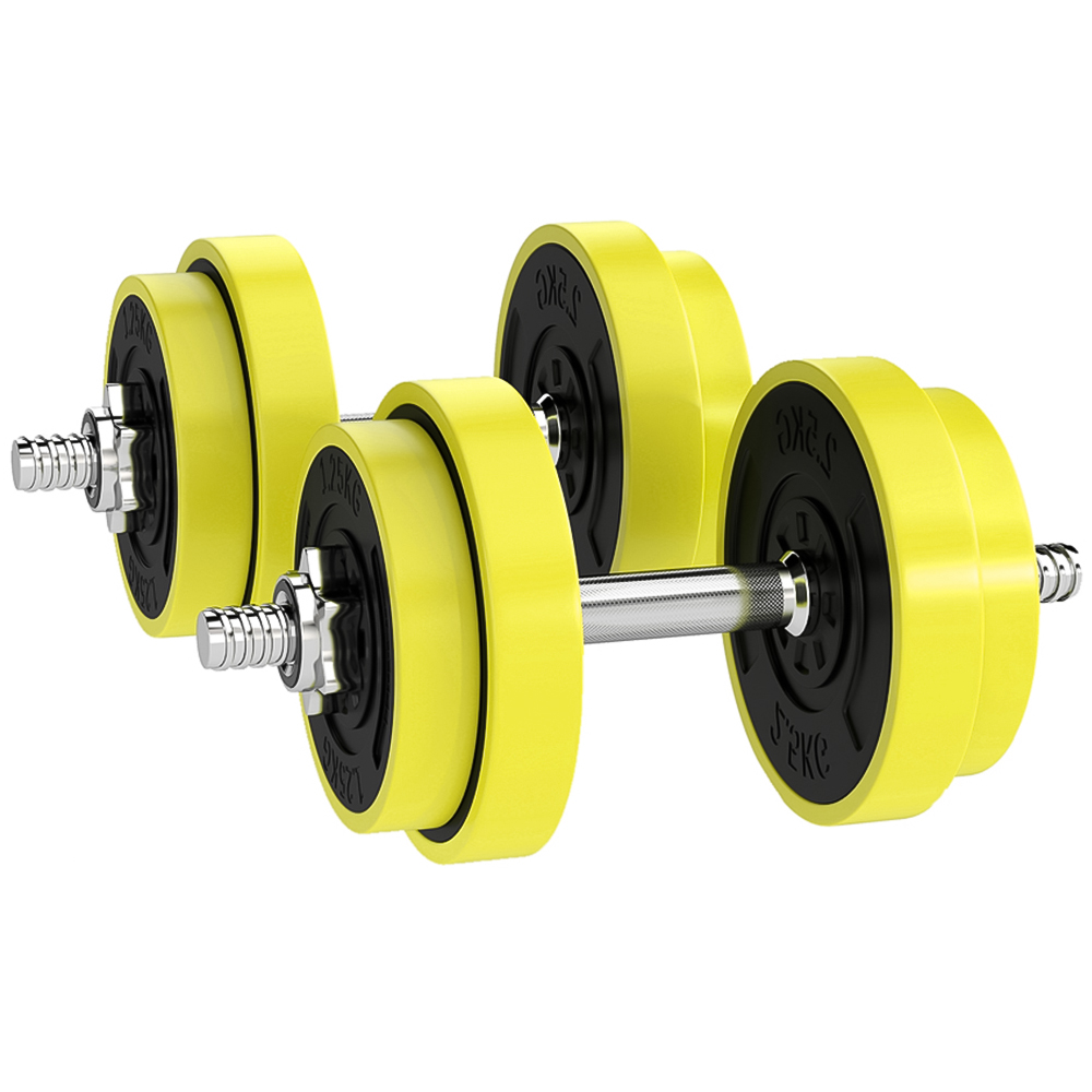 HOMCOM 2-in-1 Adjustable Barbell Dumbbells Weight Set 20kg Image 1