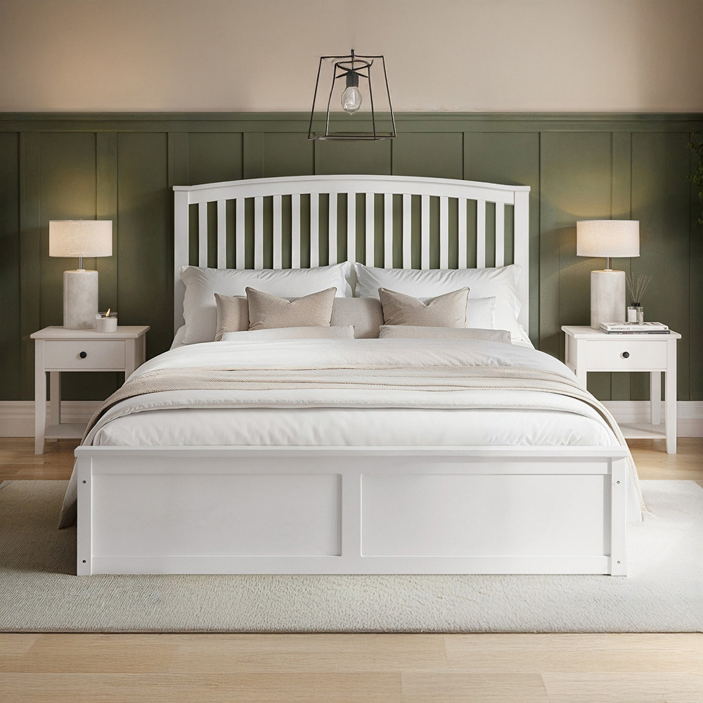 Flair Wharfedale Double White Wooden Ottoman Bed Image 6