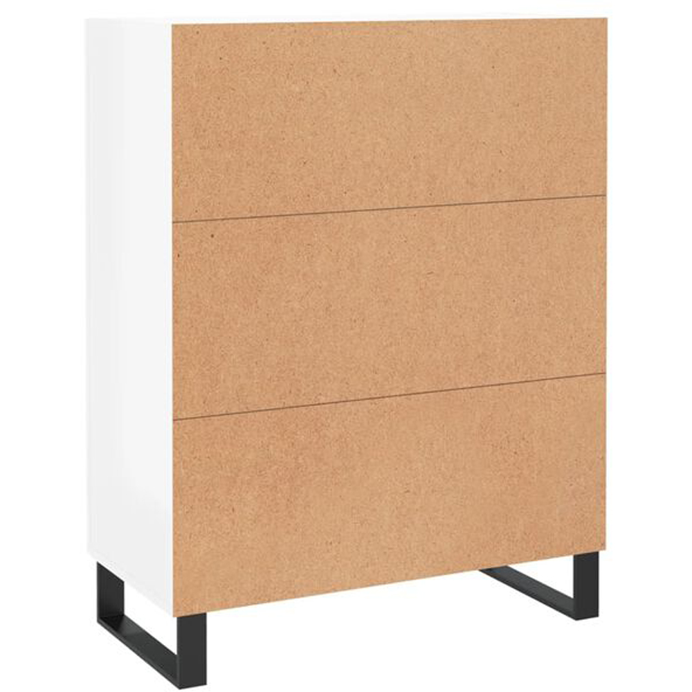 vidaXL Single Glass Door 3 Drawer High Gloss White Sideboard Image 5