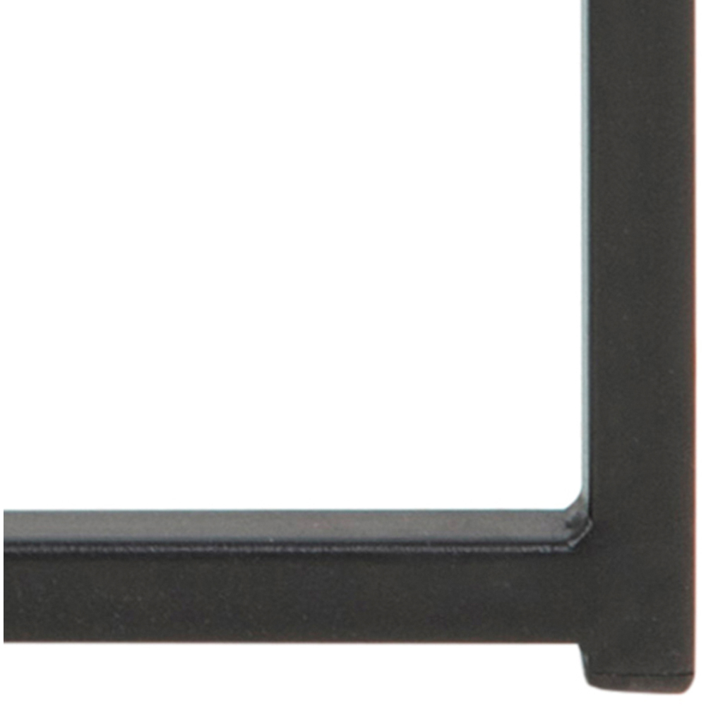 Florence Cross Round Smoked Glass Top Metal Side Table Image 6