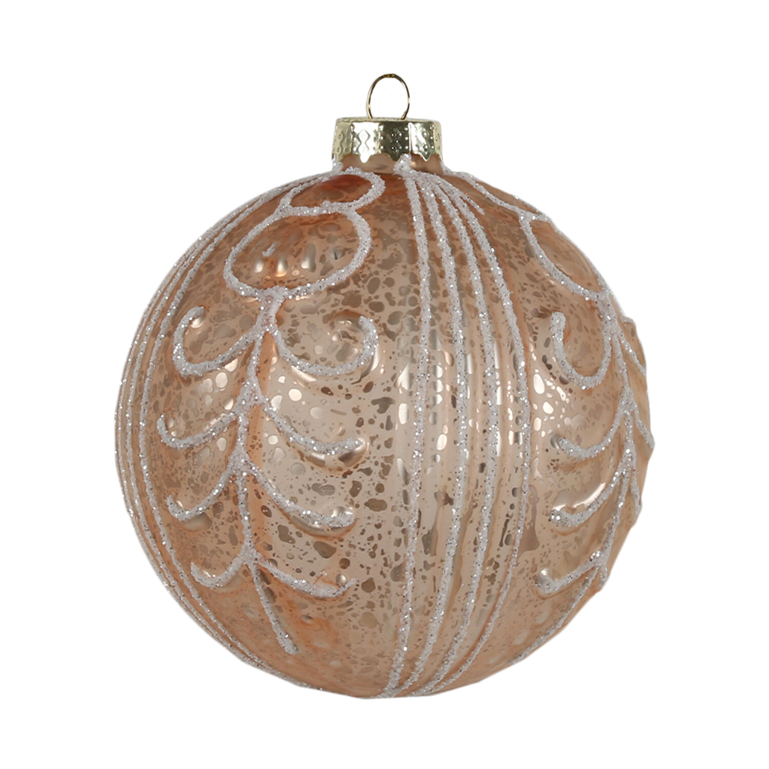 Mottled Gold Glitter Bauble - Gold Image 1
