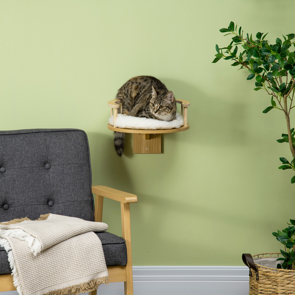 PawHut Beige Wall Mounted Cat Activity Centre Image 6