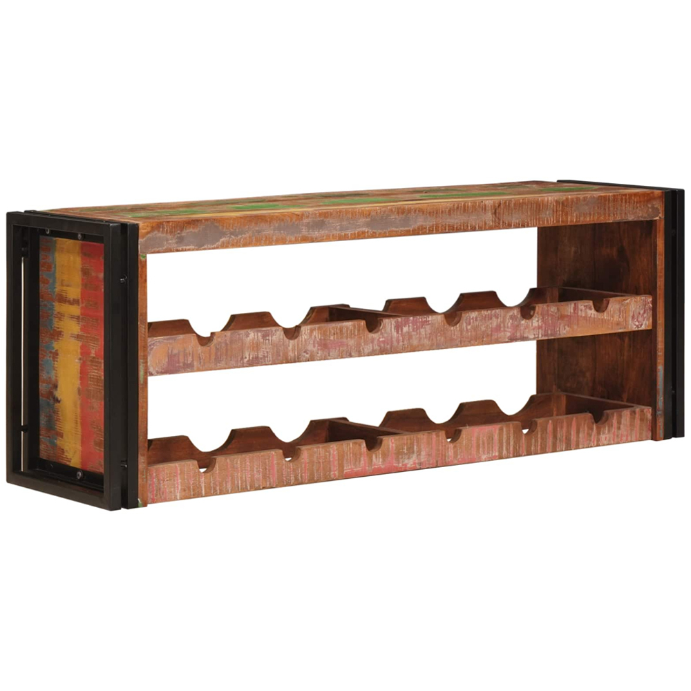 vidaXL 12 Bottle Brown Solid Reclaimed Wood Wall Mounted Wine Rack Image 5