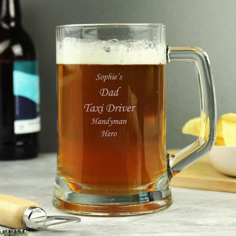 Personalised Memento Engraved Personalised Glass Pint Stern Tankard Image 2