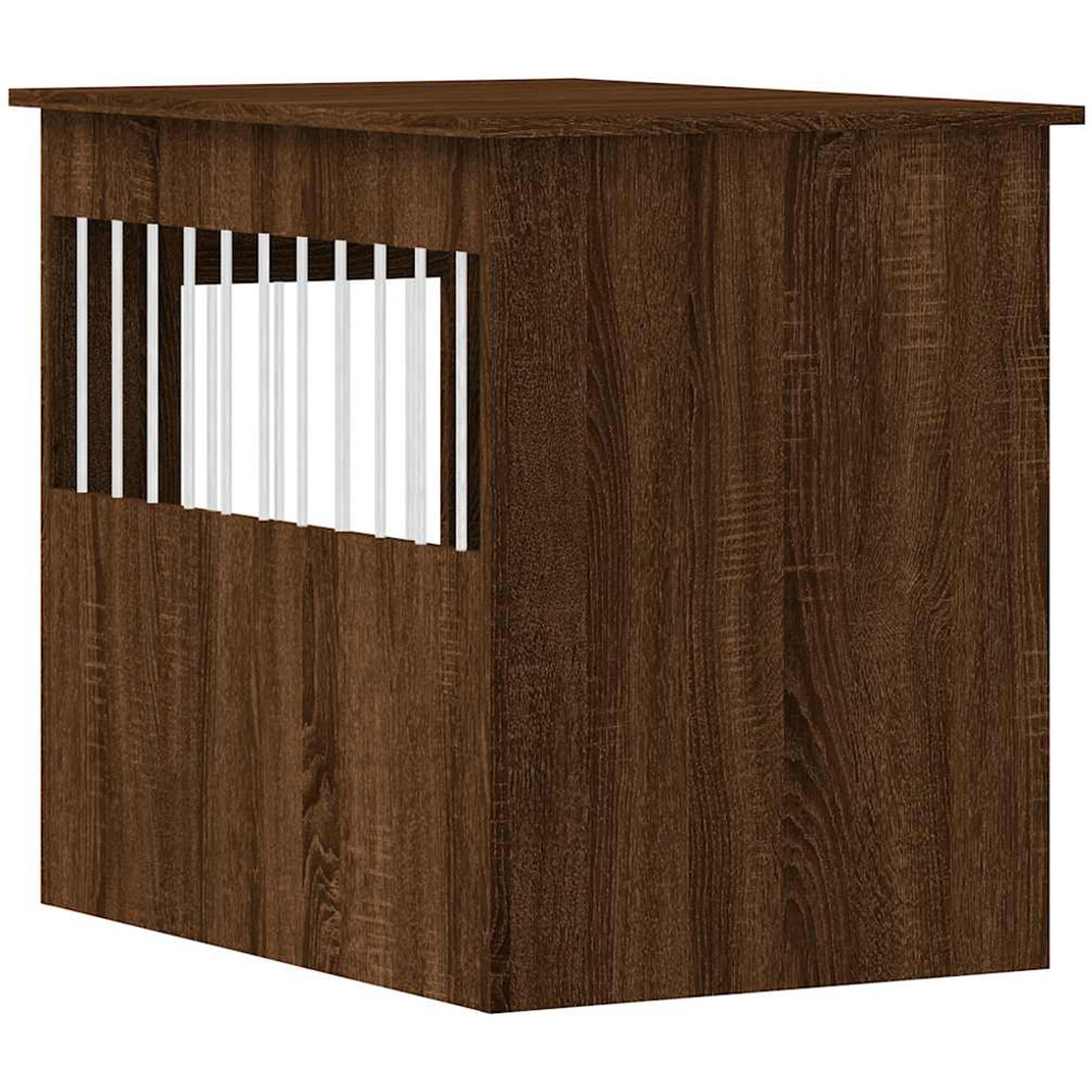 vidaXL Brown Oak Processed Wood Dog Crate Furniture 55 x 80 x 68cm Image 8