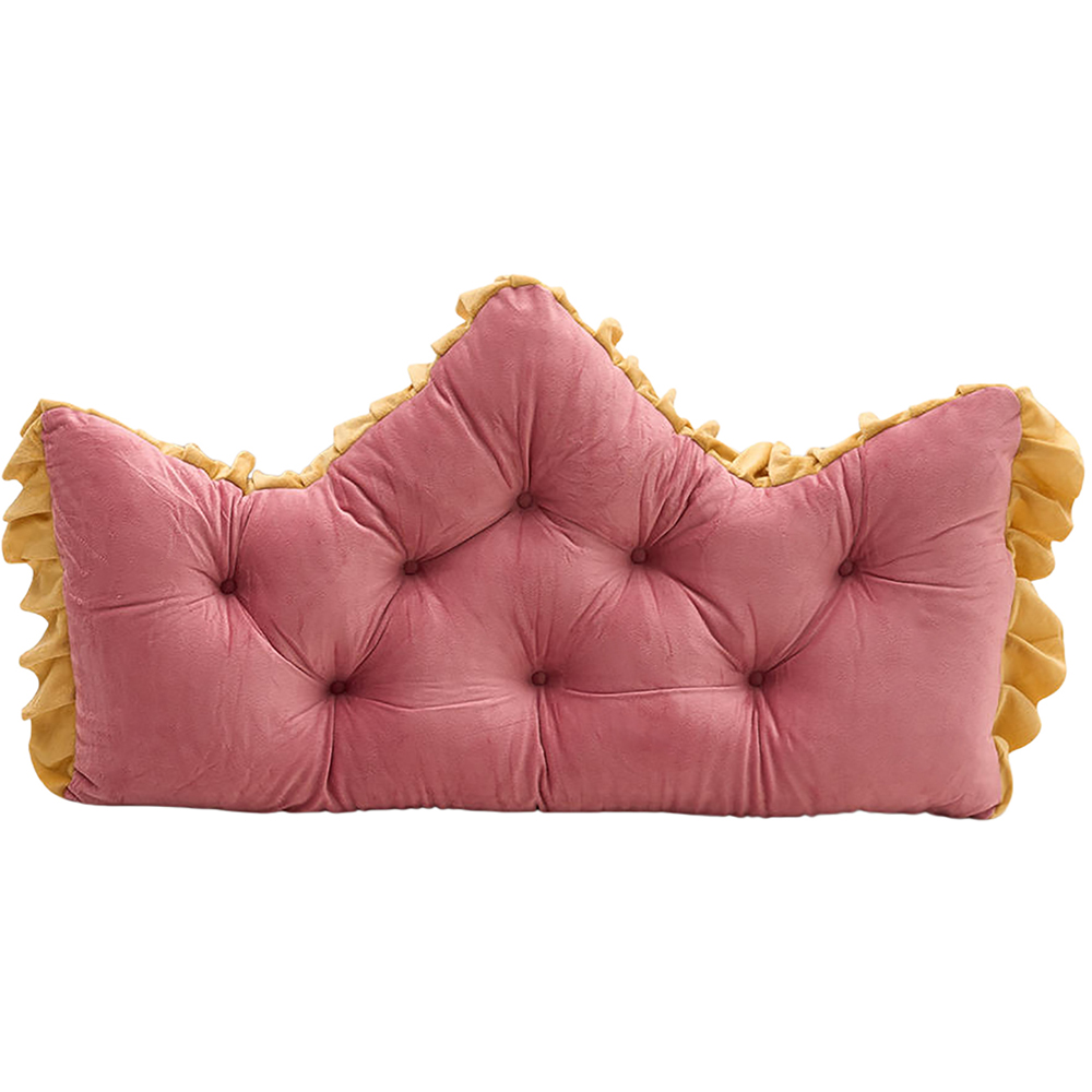 Living and Home Dusty Rose and Mustard Button Tufted Crown Headboard Pillow 50 x 90cm Image 3