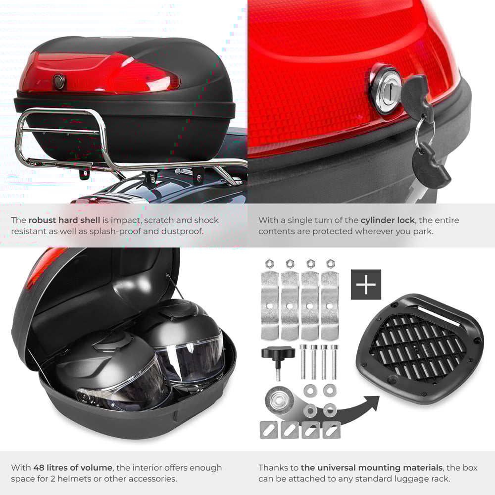 tectake Motorcycle Top Box 48L Image 5