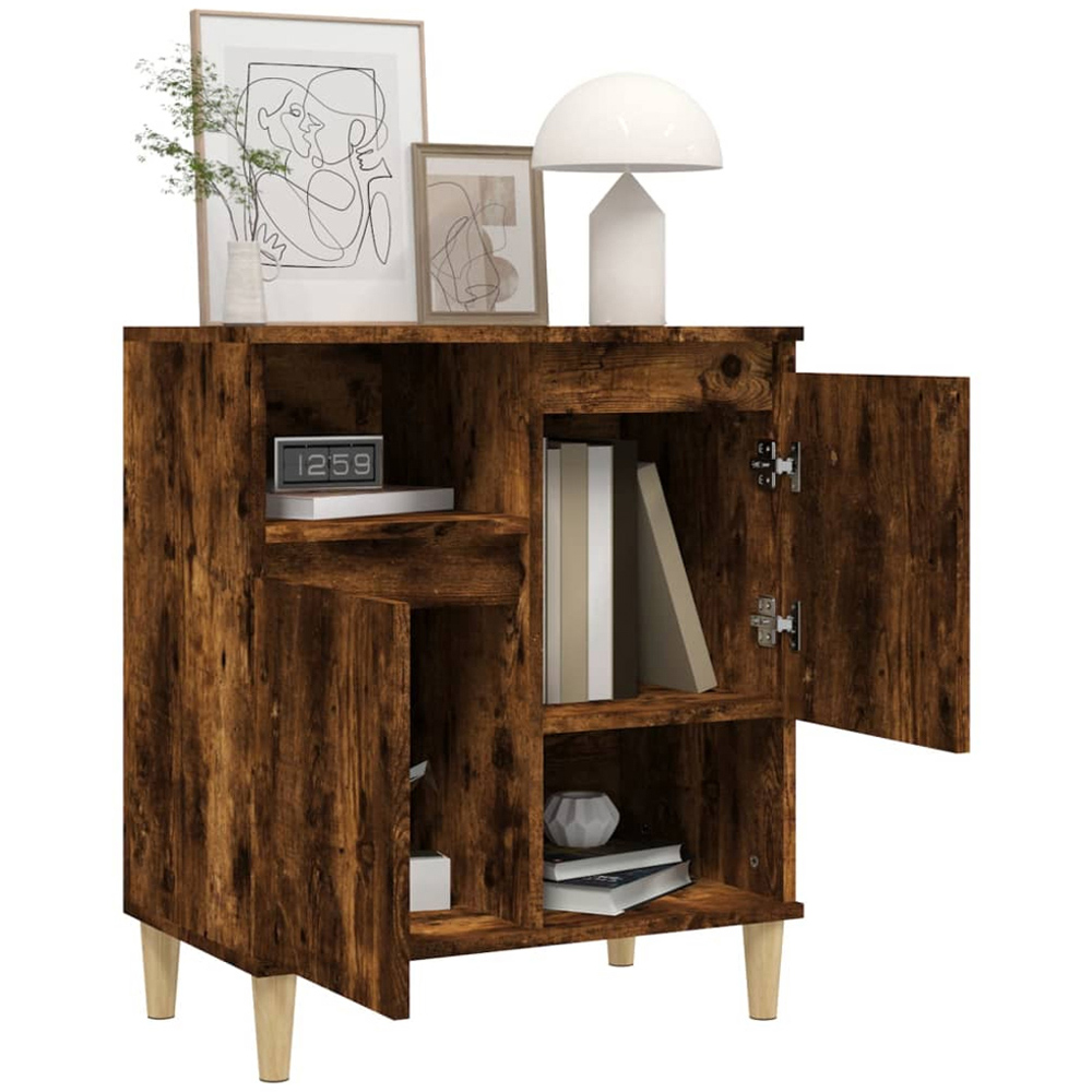 vidaXL 2 Door 2 Shelf Smoked Oak Sideboard Image 3
