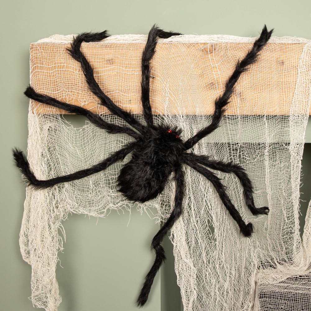 Samuel Alexander Black Furry Halloween Spider Decoration 90cm Image 3