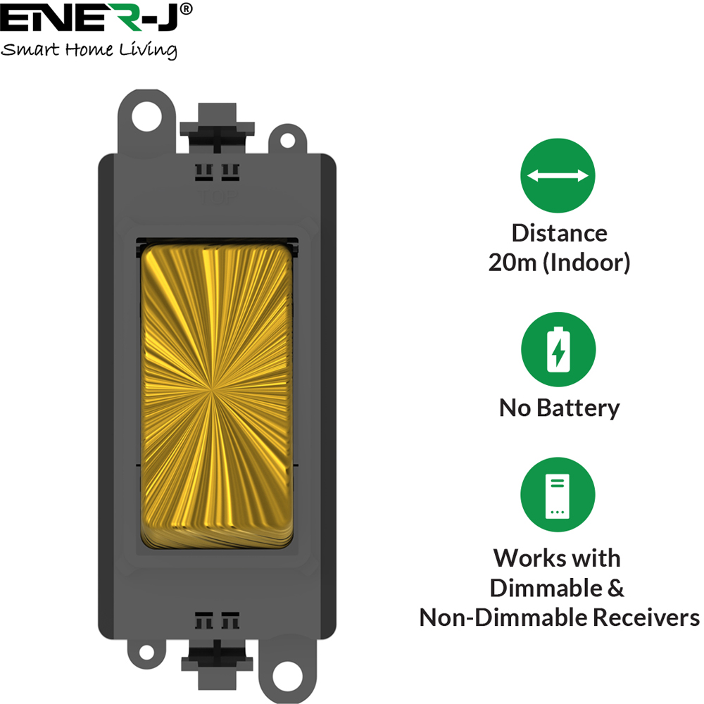 ENER-J Eco Series Antique Brass Wireless Kinetic Grid Switch Image 5