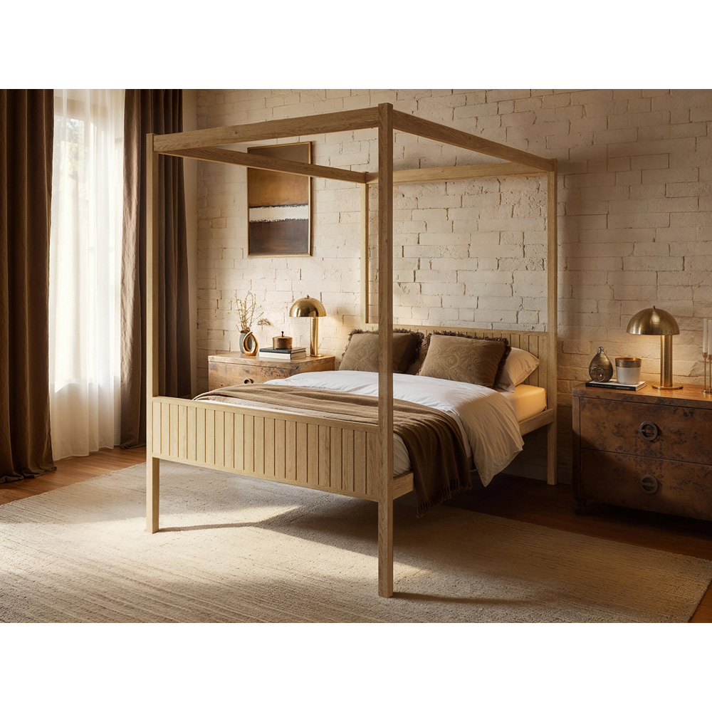 Flair Maddy Double Natural 4 Poster Bed Image 5