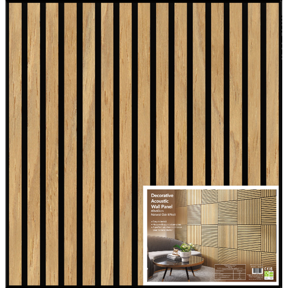 Decorative Acoustic Wall Panel Natural Oak Image 2