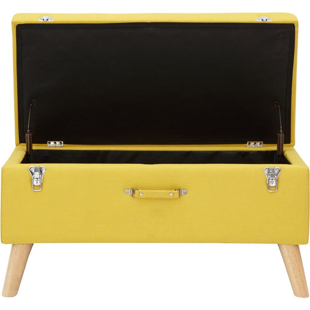 GFW Minstrel Mustard Large Ottoman Storage Bench Wilko