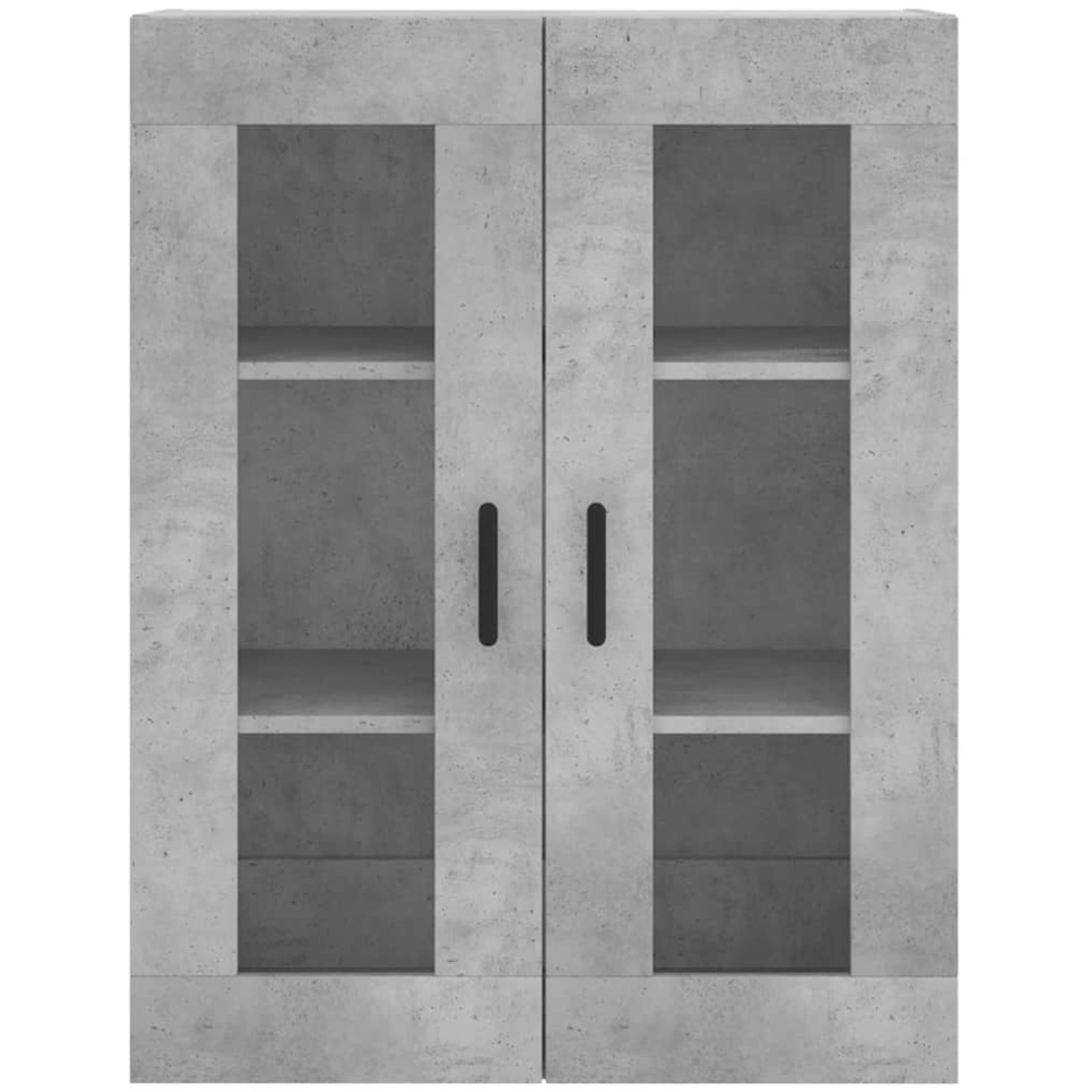 vidaXL 2 Glass Door 3 Shelf Concrete Grey Highboard Image 6