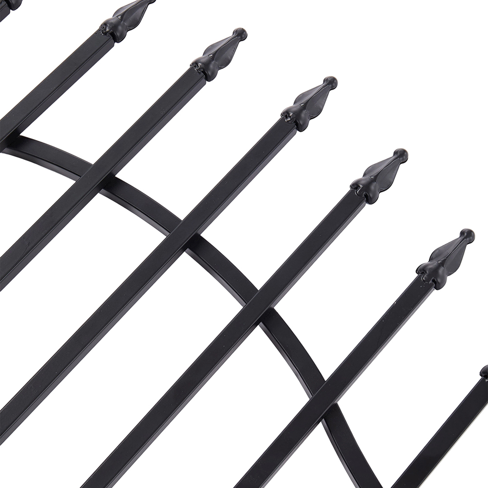 Living and Home Wave Design 2ft 5 Pack Metal Garden Fence Panel Image 4