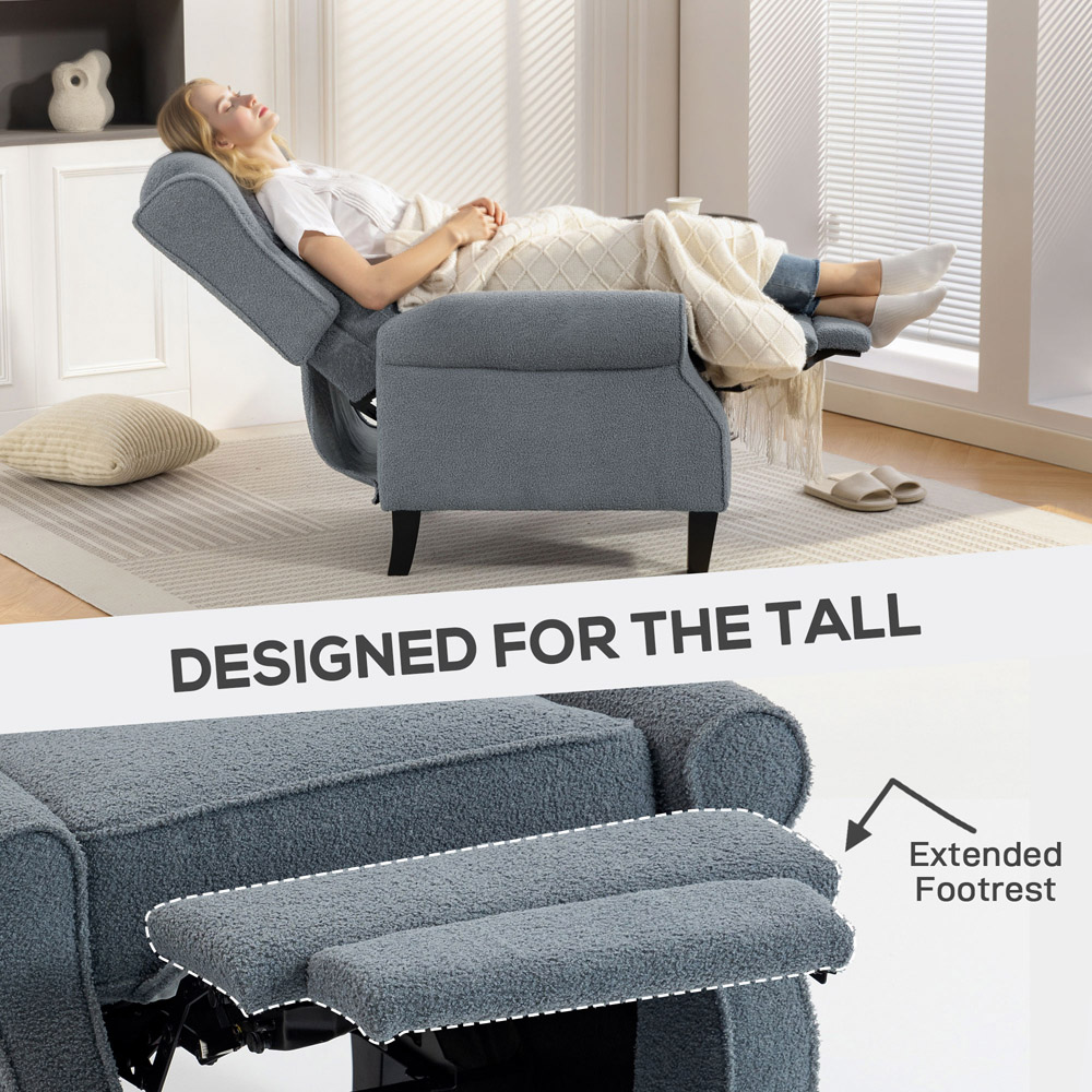 Portland Grey Manual Recliner Armchair  Image 7