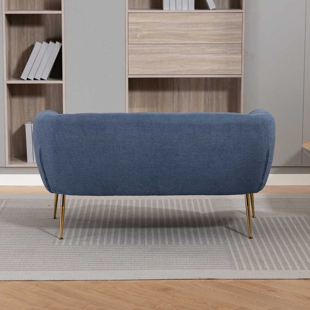 Artemis Home Stanton 2 Seater Light Denim Fabric Shell Accent Sofa Image 6