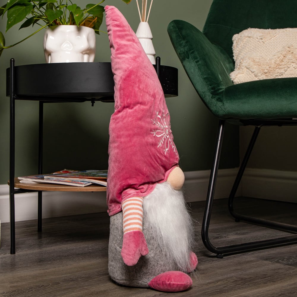 Samuel Alexander Pink Sitting Gonk Christmas Decoration with Snowflake Hat 56cm Image 7